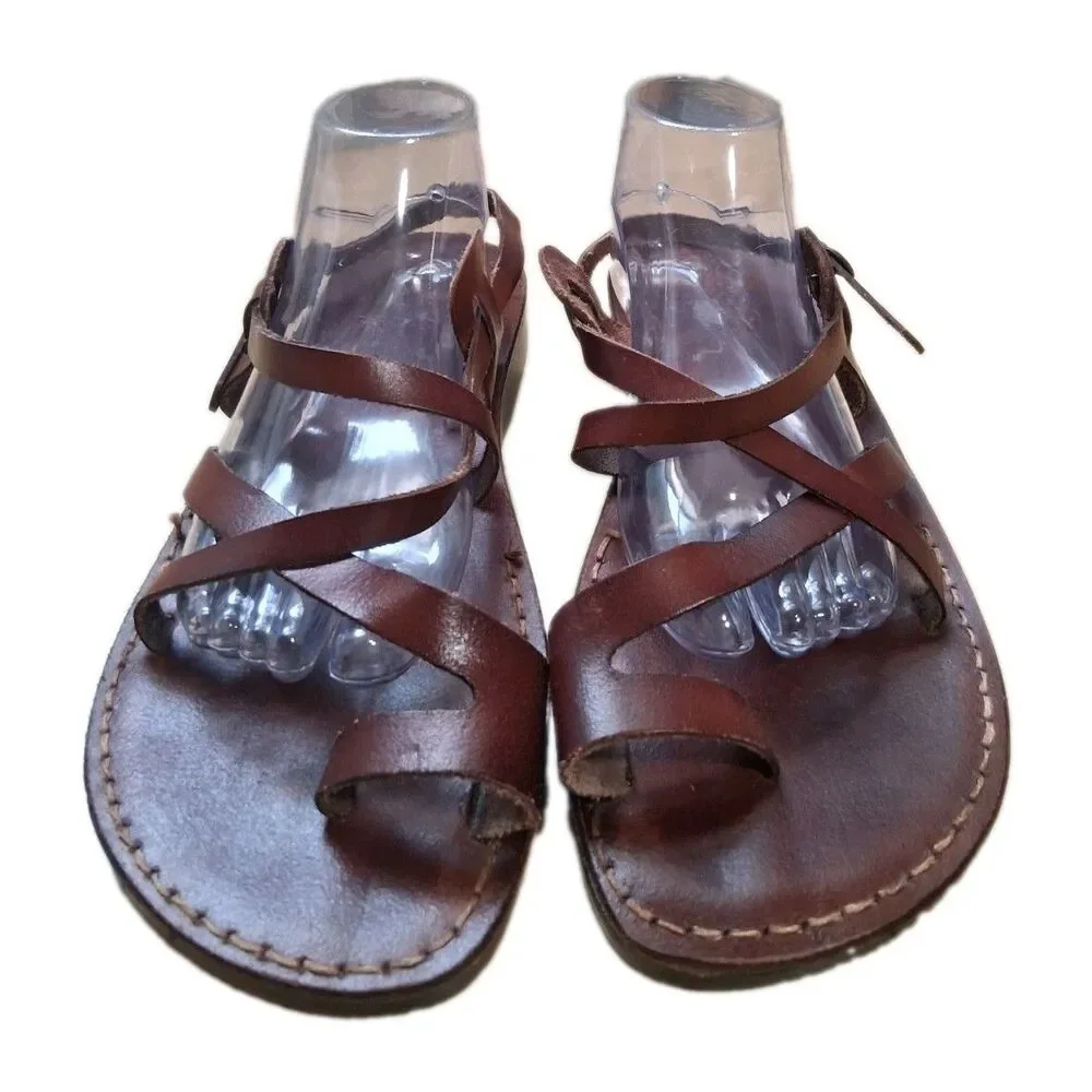 Camel Classic Style Original Leather Biblical Jesus Sandals Jerusalem 46 US 13